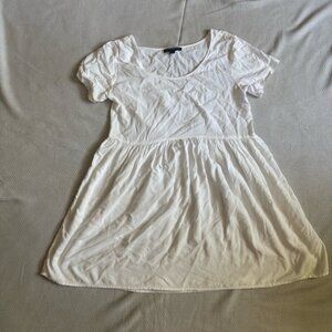 Brandy Melville White Short Sleeve Baby Doll Dress -  OS